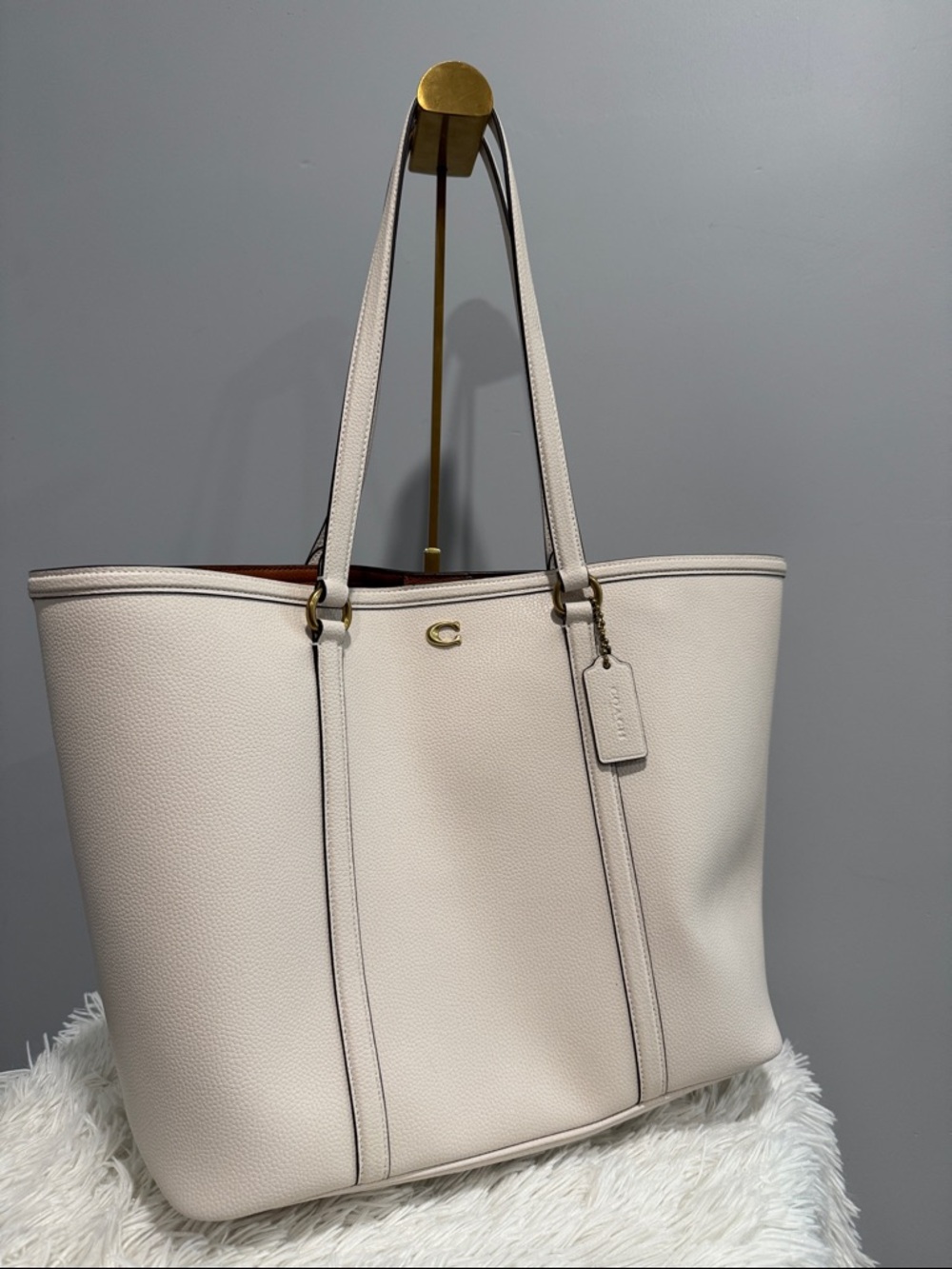 Coach Legay Pebbled Leather Tote with Gold Hardware